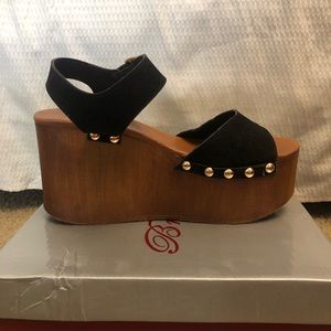 Black/Brown Platform Sandals